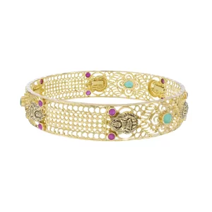 Bangle With Precious Ruby & Emerald Stone - Image 2